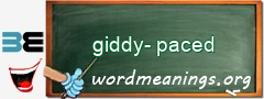 WordMeaning blackboard for giddy-paced